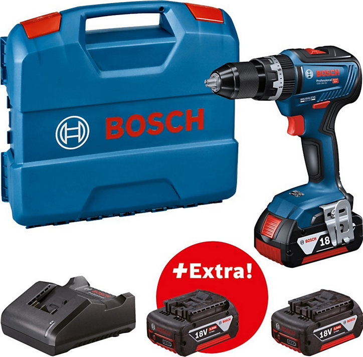 Perceuse visseuse à percussion Bosch Professional GSB 18V - 3 x 2 Ah