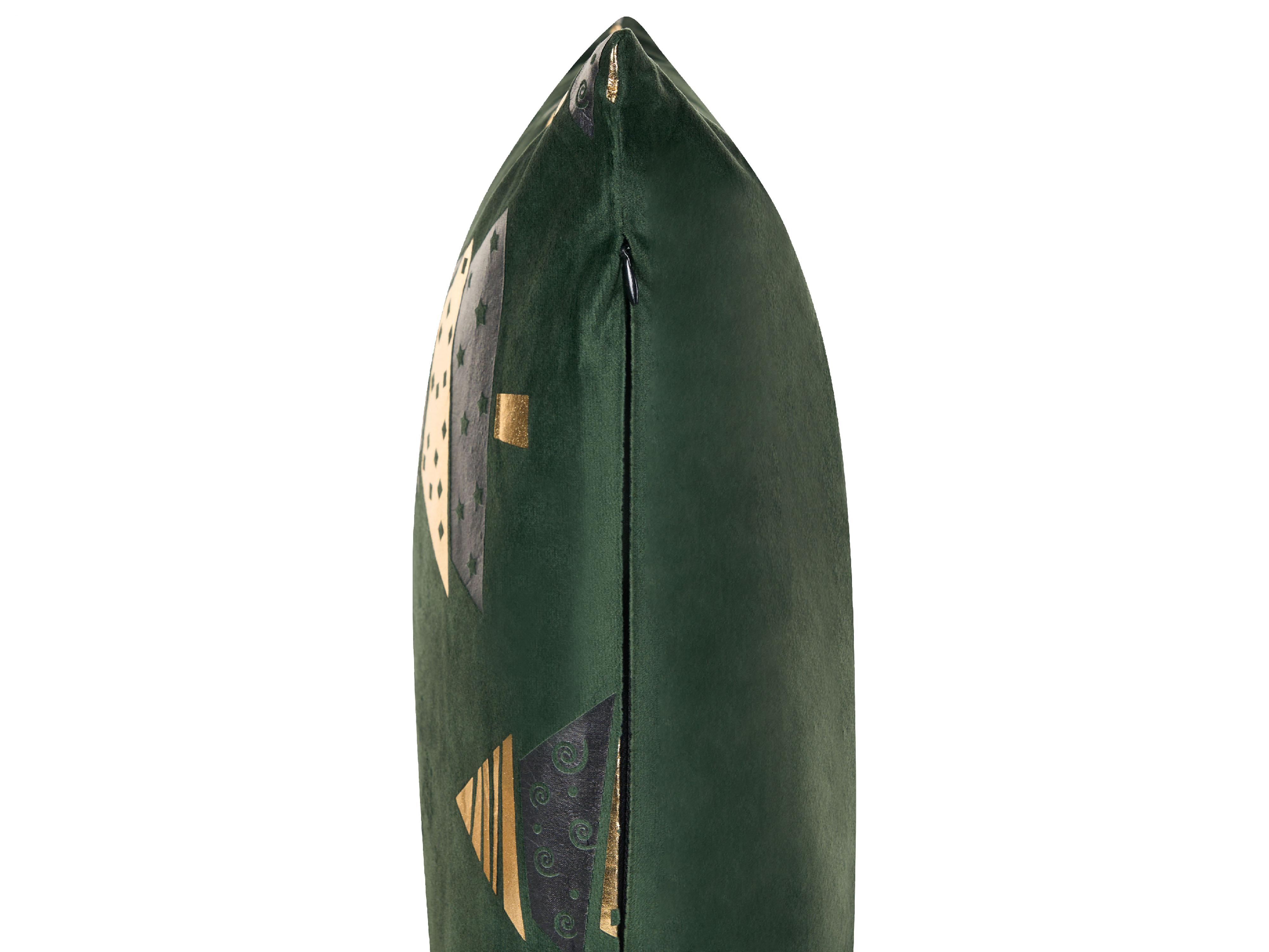 Set van 2 sierkussens GOLDSPRUCE Fluweel 45 x 45 cm Groen kerstmotief