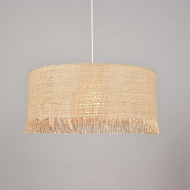 Suspension cylindre E27/100W H20cm Ø38 cm Ibiza raphia Corep