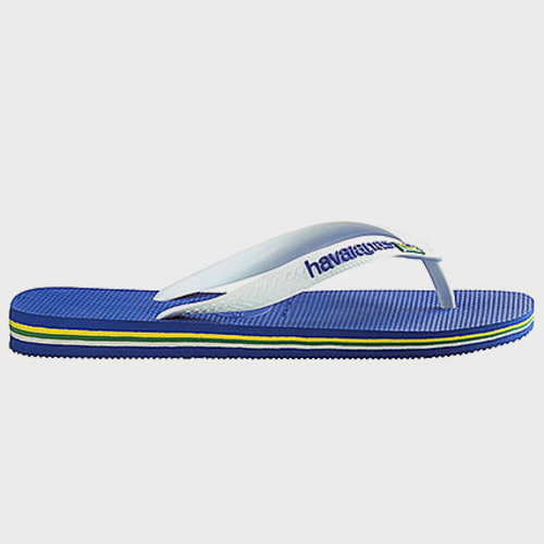 Tongs Brasil Logo Bleu Marine