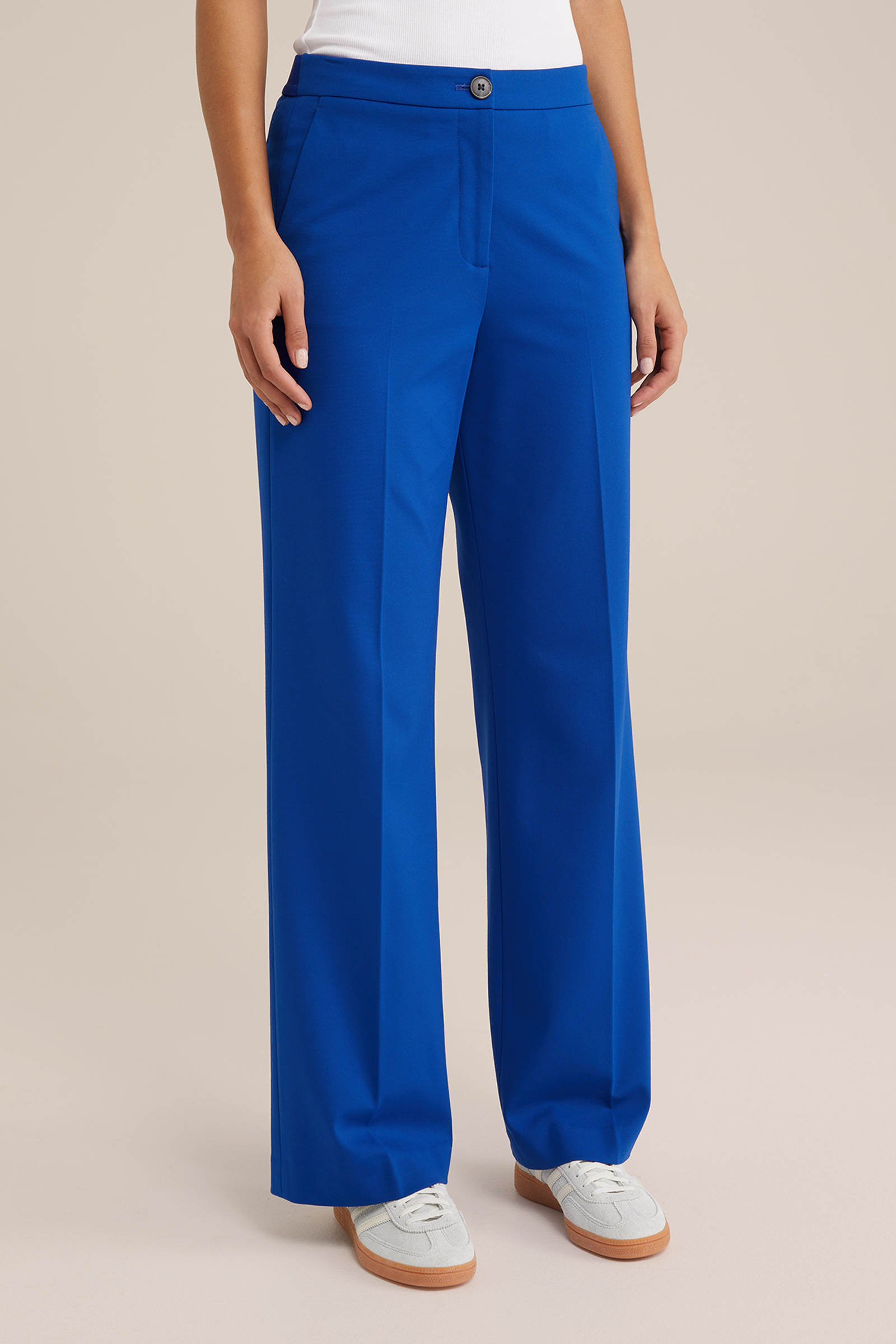 wide leg pantalon met stretch WE Fashion Felblauw