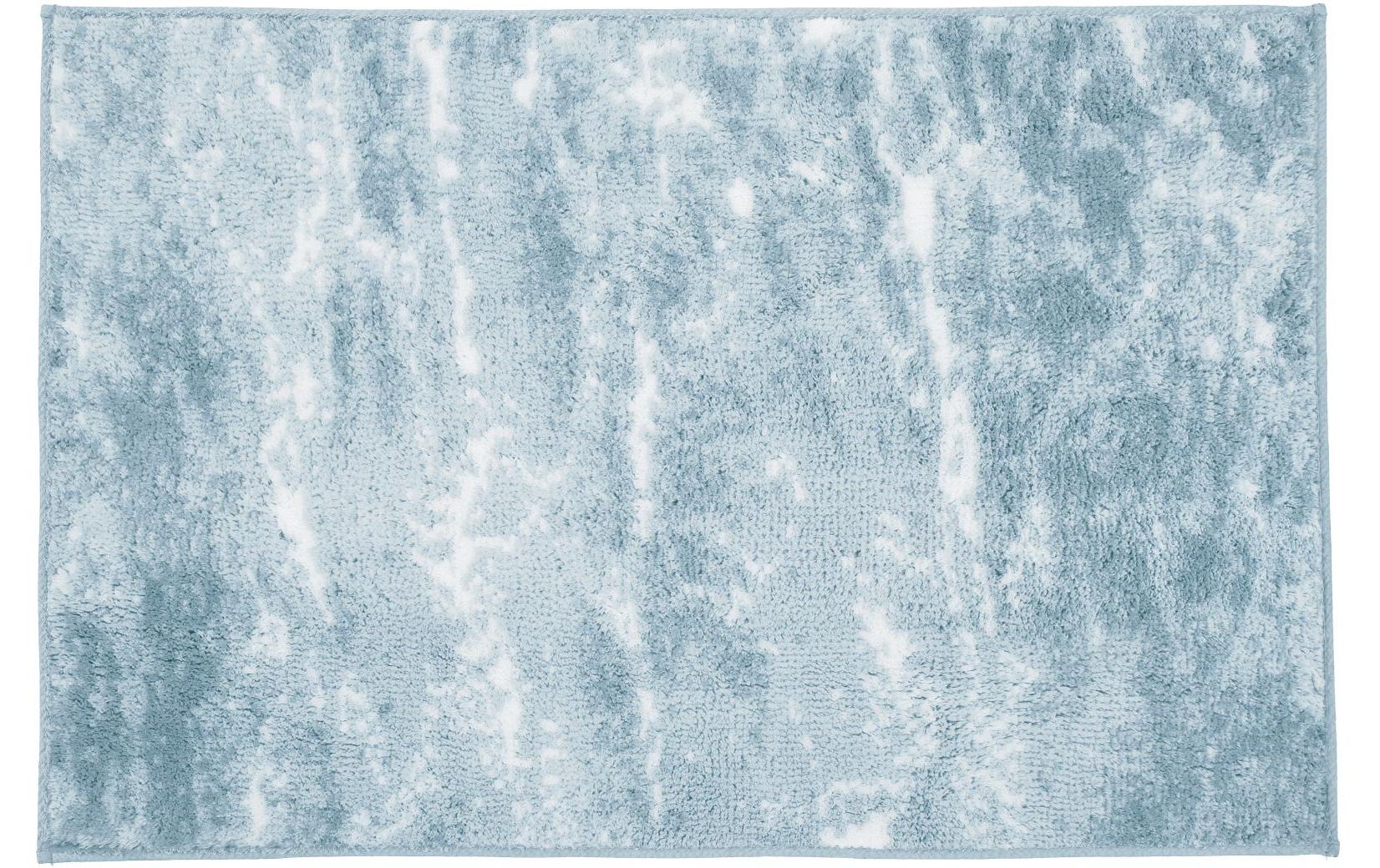 Badteppich Nevoa 60 x 90 cm, Hellblau/WeissBadezimmerteppich