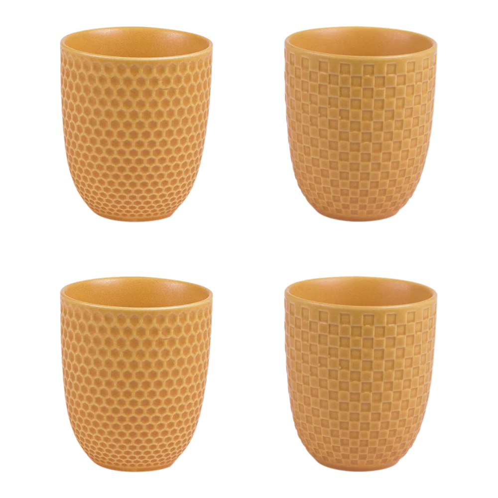 Coffret de 4 gobelets à thé 20 cl Snow safran Table passion