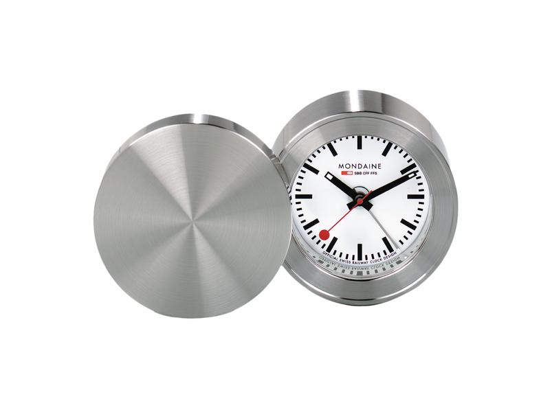 Mondaine Klassischer Wecker Ø 5 cm, Silber Analoge Tisch-Uhr