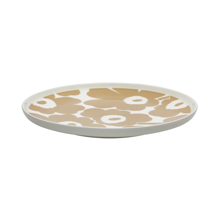 Marimekko - Oiva Unikko Teller, Ø 25 cm, weiss / beige