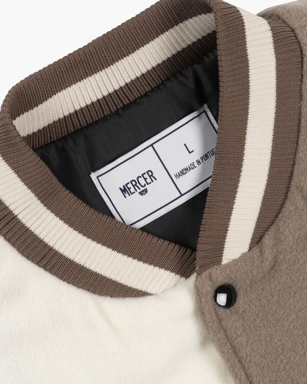 Mercer Amsterdam The All Out Varsity Jacket Taupe/Crème Jacket