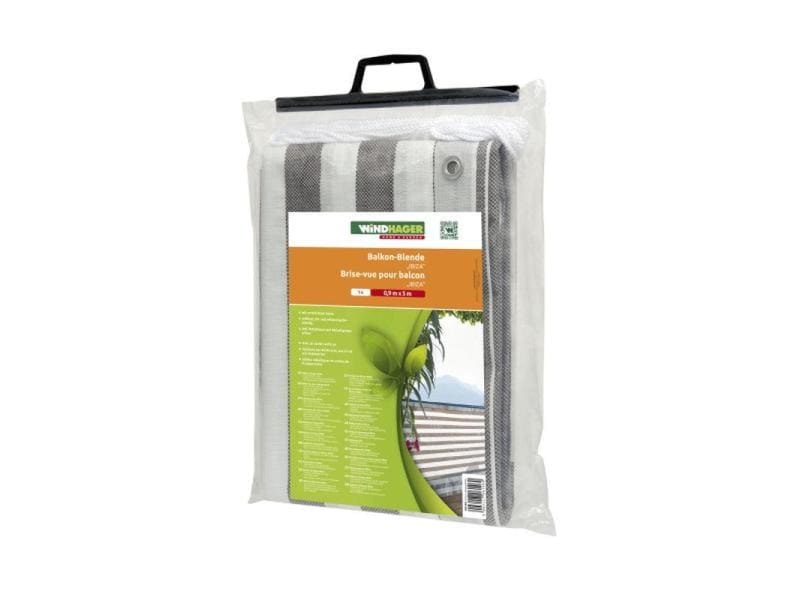 Windhager Sichtschutz Balkonblenden IBIZA 5x0.9m grau/weiss Praktischer Sichtschutz für Balkone und Terrassen