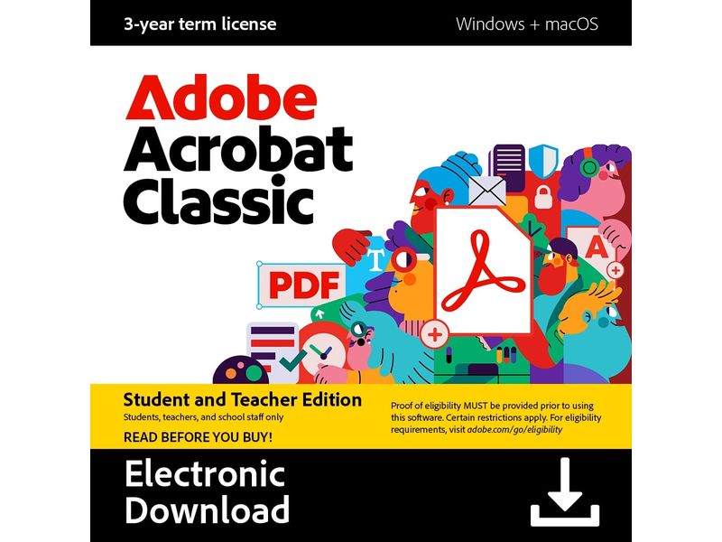 Adobe Acrobat Classic STE ESD, Sub, 3 Jahre, WIN & MAC, ML Die zuverlässigste PDF-Lösung ist jetzt noch besser vernetzt