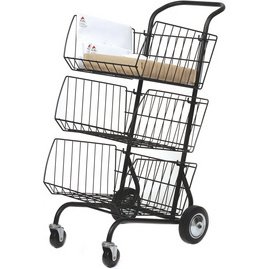 Chariot pour transport du courrier, en métal, noir