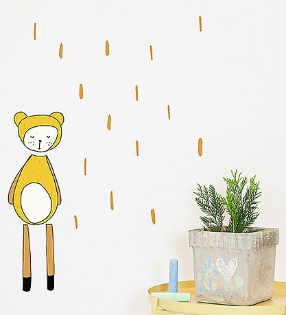Fabelab Wallstickers - Dreamy Friend Bear - Gelb m. Bär