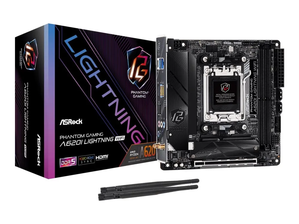 Asrock Phantom Gaming A620I Lightning WiFi AMD A620 Socket AM5 mini ITX