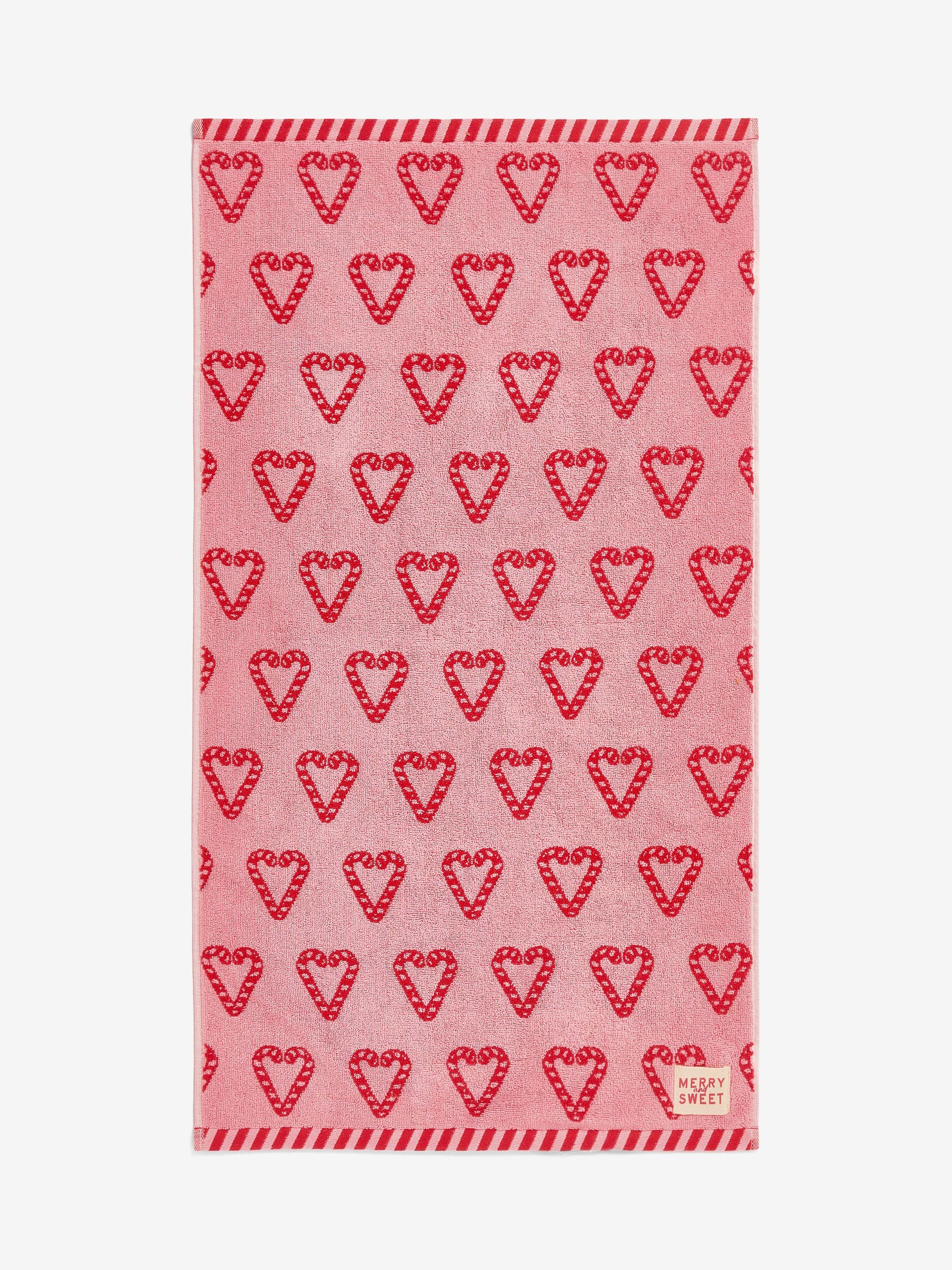 Kersthanddoek met zuurstokkenprint