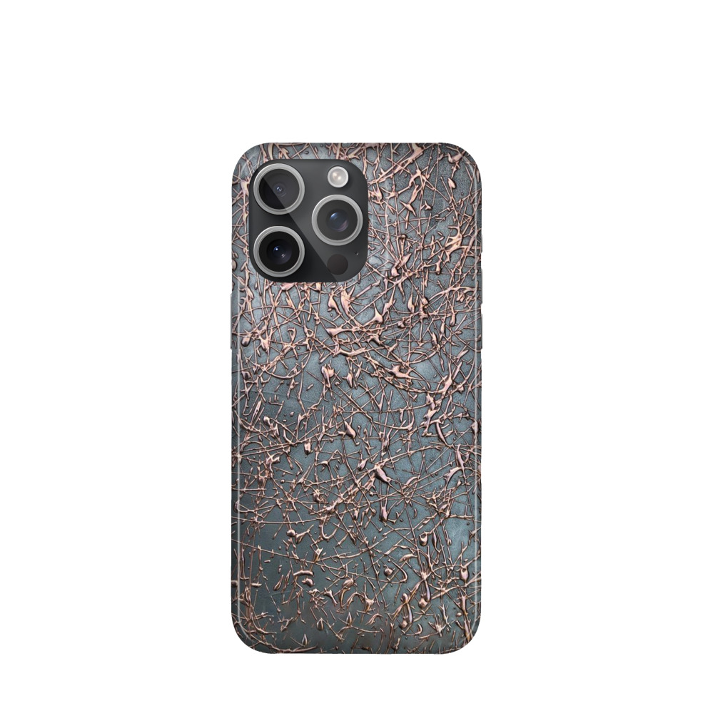 iPhone 15 Pro Max Kunststoff Hülle Kupfernetz - Bronze