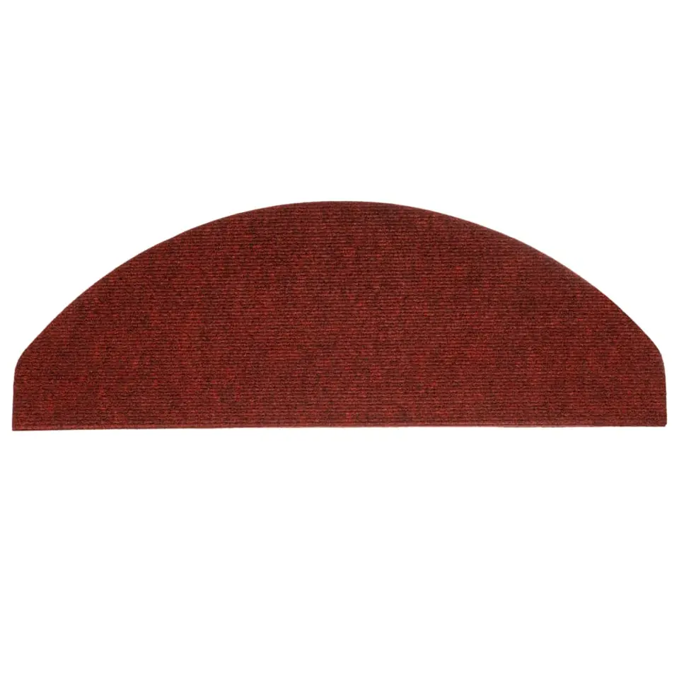 vidaXL - Tapijt Traptrede - Rood - Kunststof - 65 x 22.5 x 3.5 cm - 15 stuks