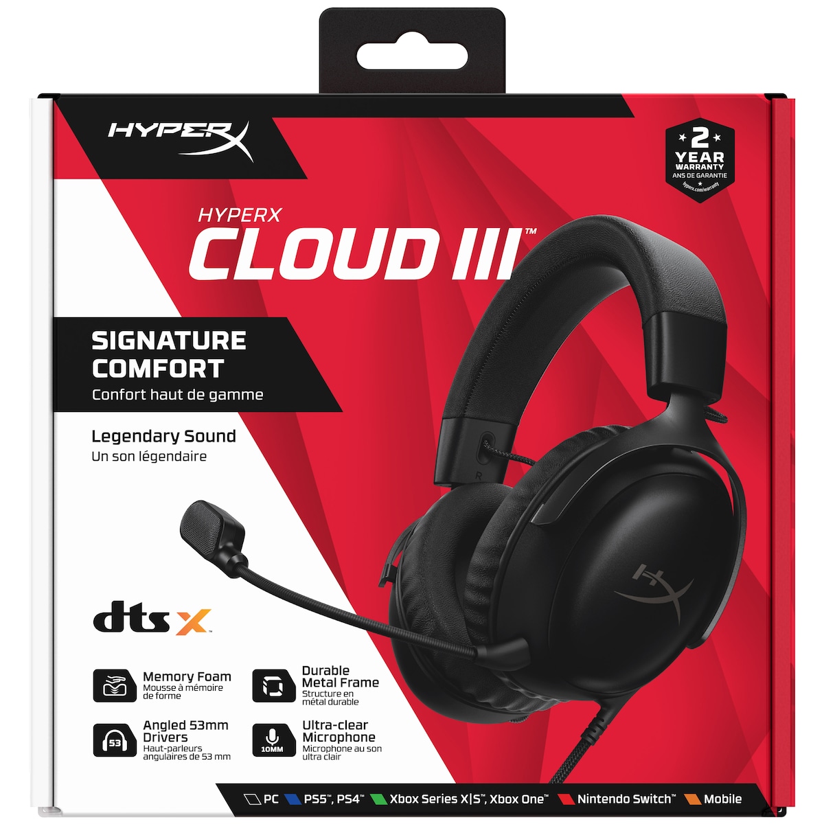 HyperX Cloud III gaming headset (sort)