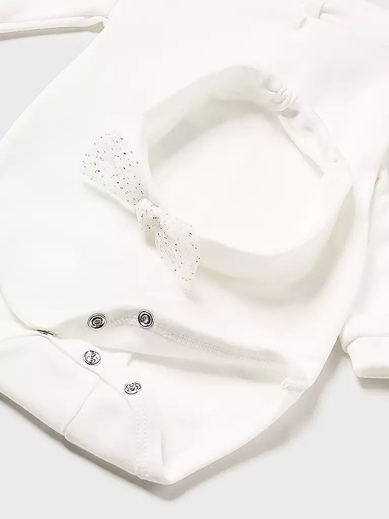 MAYORAL Baby Set Stirnband, Body, Rock 3-teilig  creme