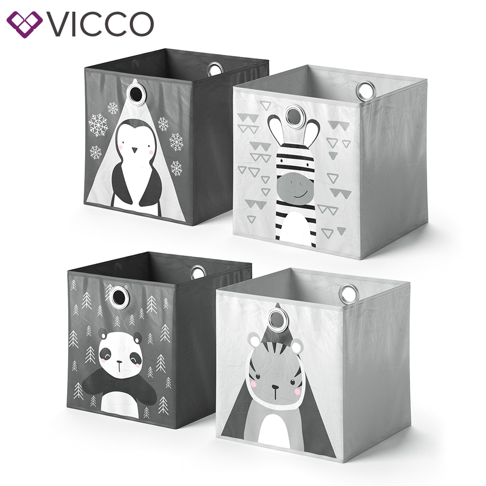 VICCO 2er Set Faltbox 30x30 cm Kinder Faltkiste Aufbewahrungsbox Regalkorb