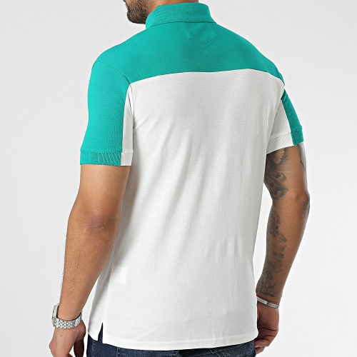 Polo Manches Courtes Blanc Vert