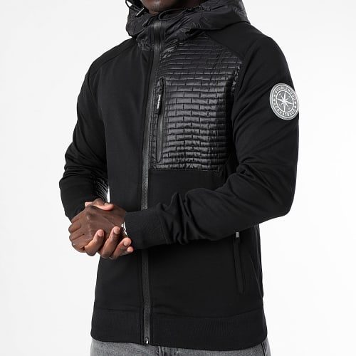 Sweat Capuche Zippé Capuche Lehman Noir