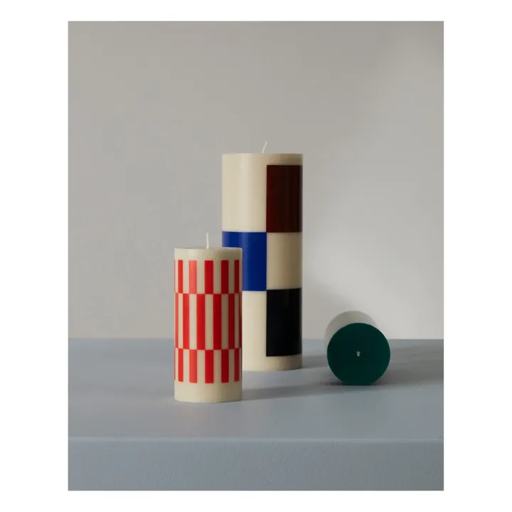 Hay Bougie Column à Carreaux | Bleu