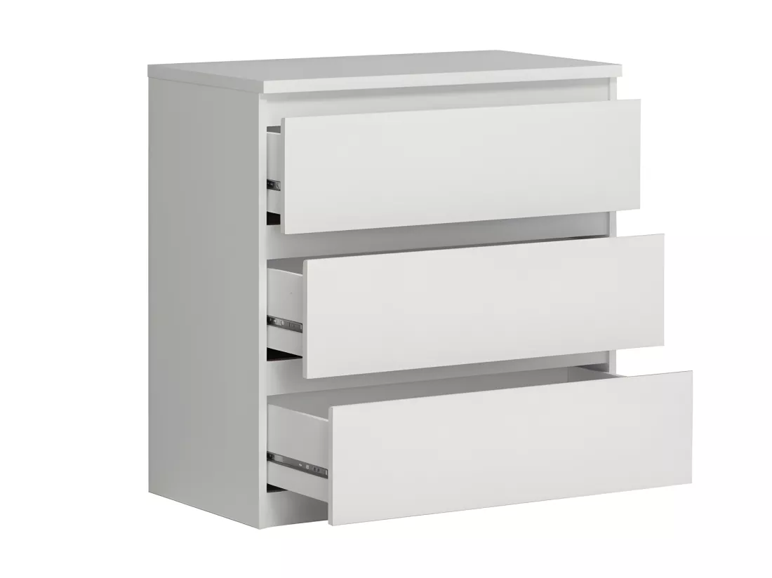 Commode 3 tiroirs blanc mat - BENNY