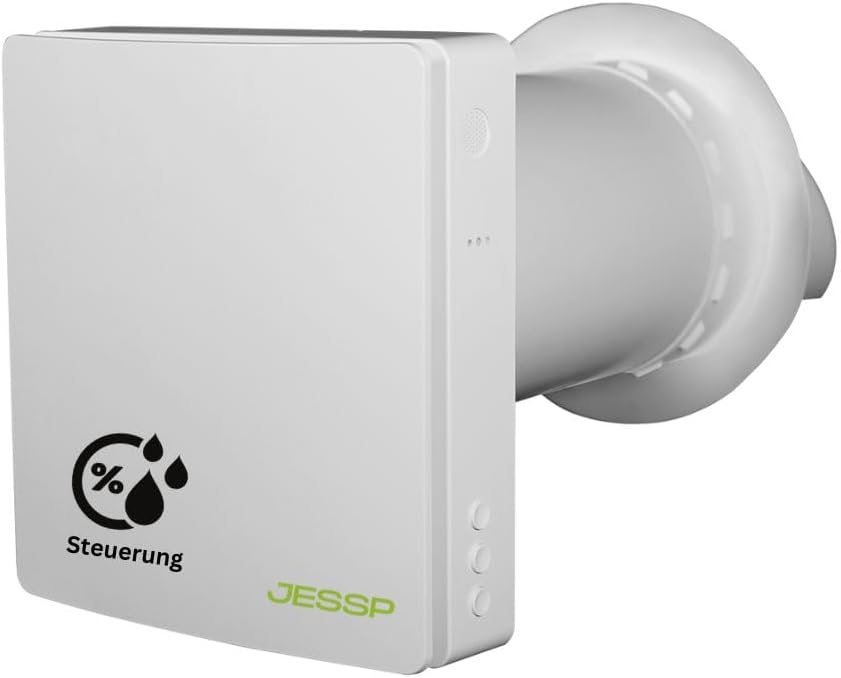 Eco Smart DZ Wohnraumlüftung – Luftfeuchte-gesteuert, 97% Wärmerückgewinnung, WLAN, F7-Filter, Ø160mm, 60m³/h, leise ab 11,2dB, Energieklasse A, 5 Jahre Garantie, für Wandstärken bis 470mm