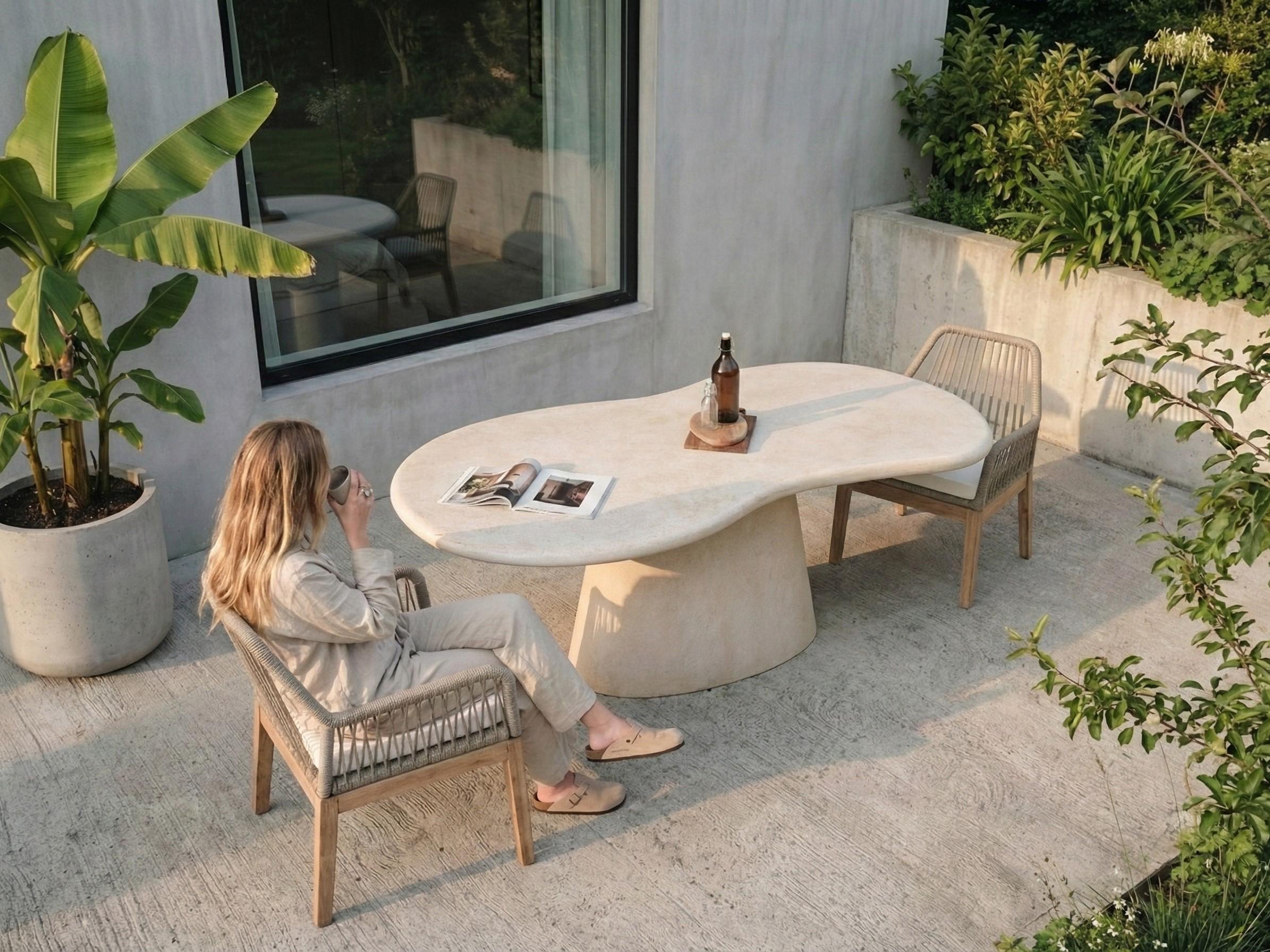 Tuin eettafel SPOLETO 200 cm 110 cm Beige