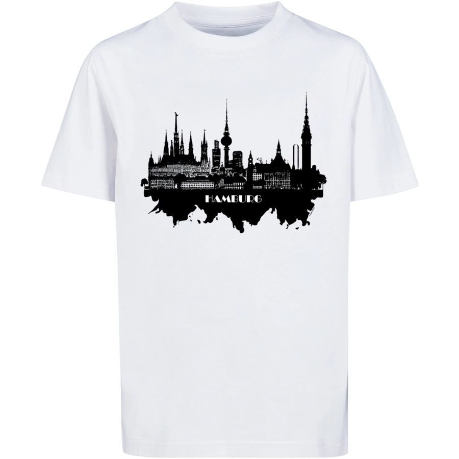 F4NT4STIC T-Shirt Cities Collection - Hamburg skyline weiß