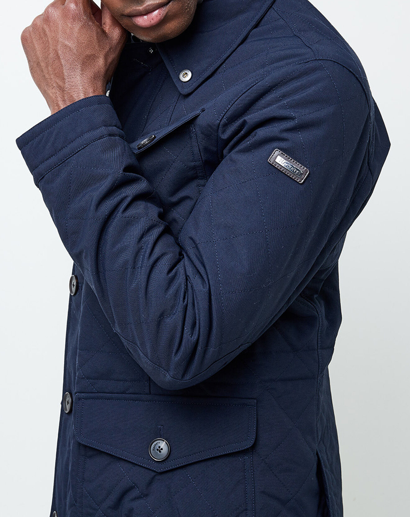 Hackett London Veste matelassée classique imperméable bleu marine