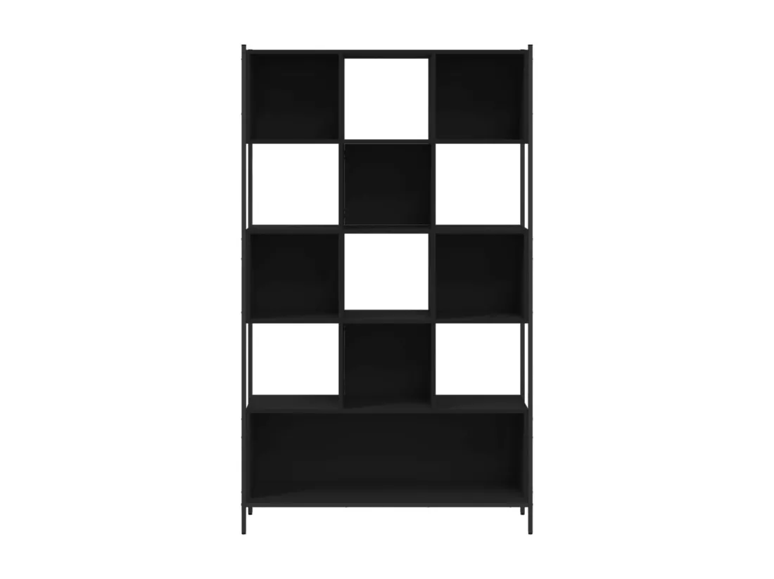Bibliothèque noir 102x28x172 cm bois d'ingénierie