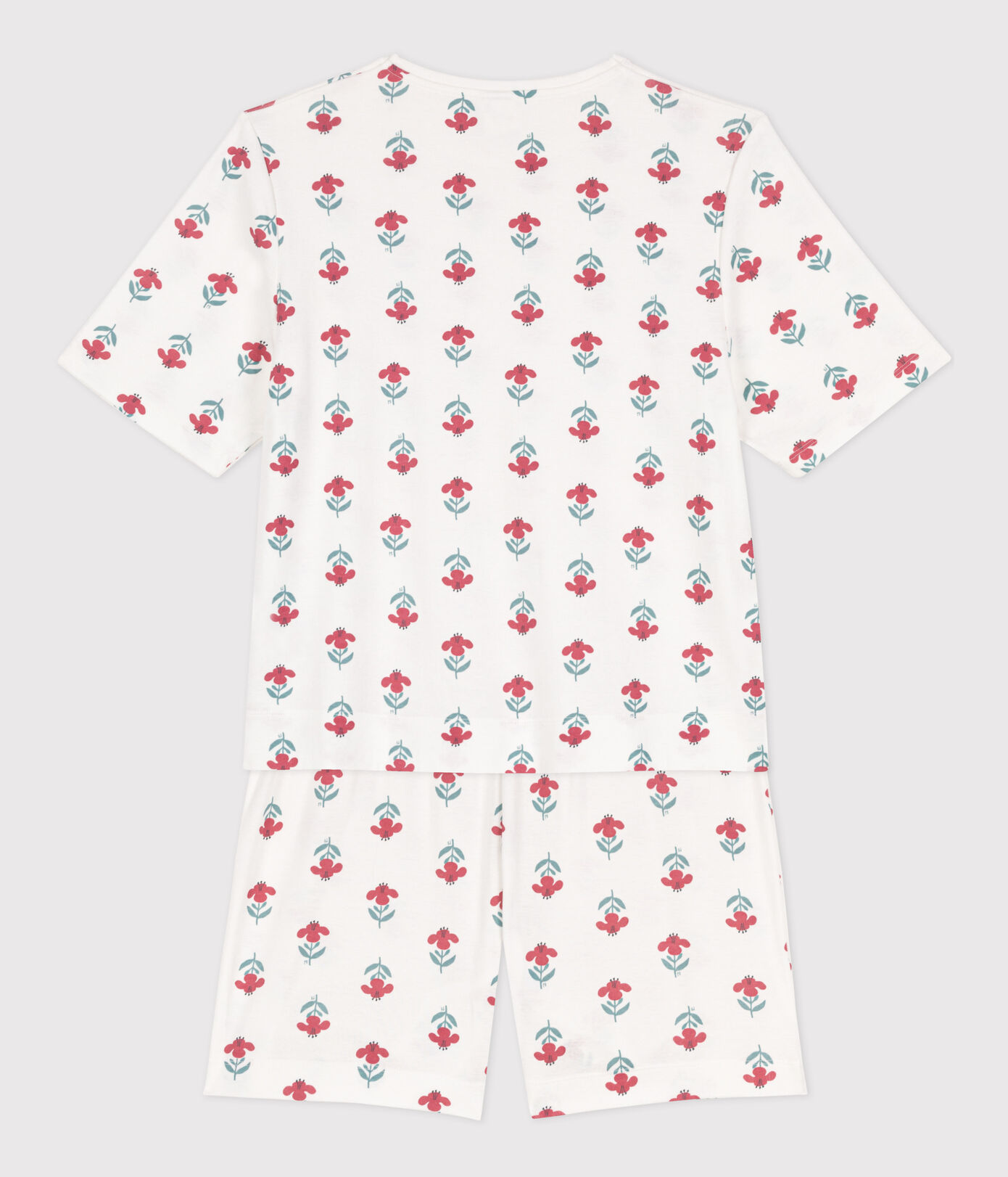 Pyjacourt fleurs en coton femme
