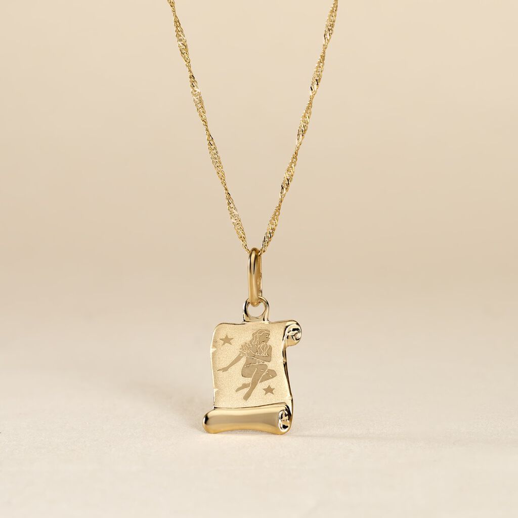 Pendentif Lamie Zodiaque Parchemin Or Jaune