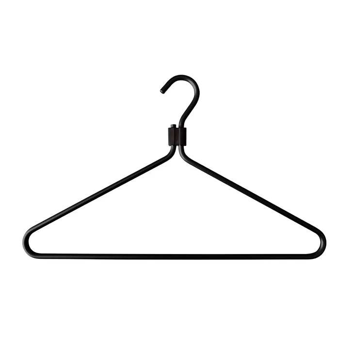 Radius Design - Kleiderbügel, schwarz / Clip schwarz (3er-Set)