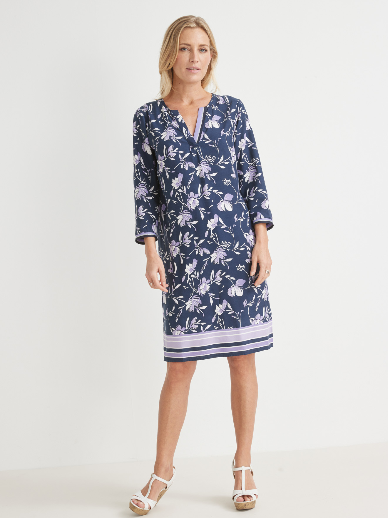 Robe fluide manches 3/4