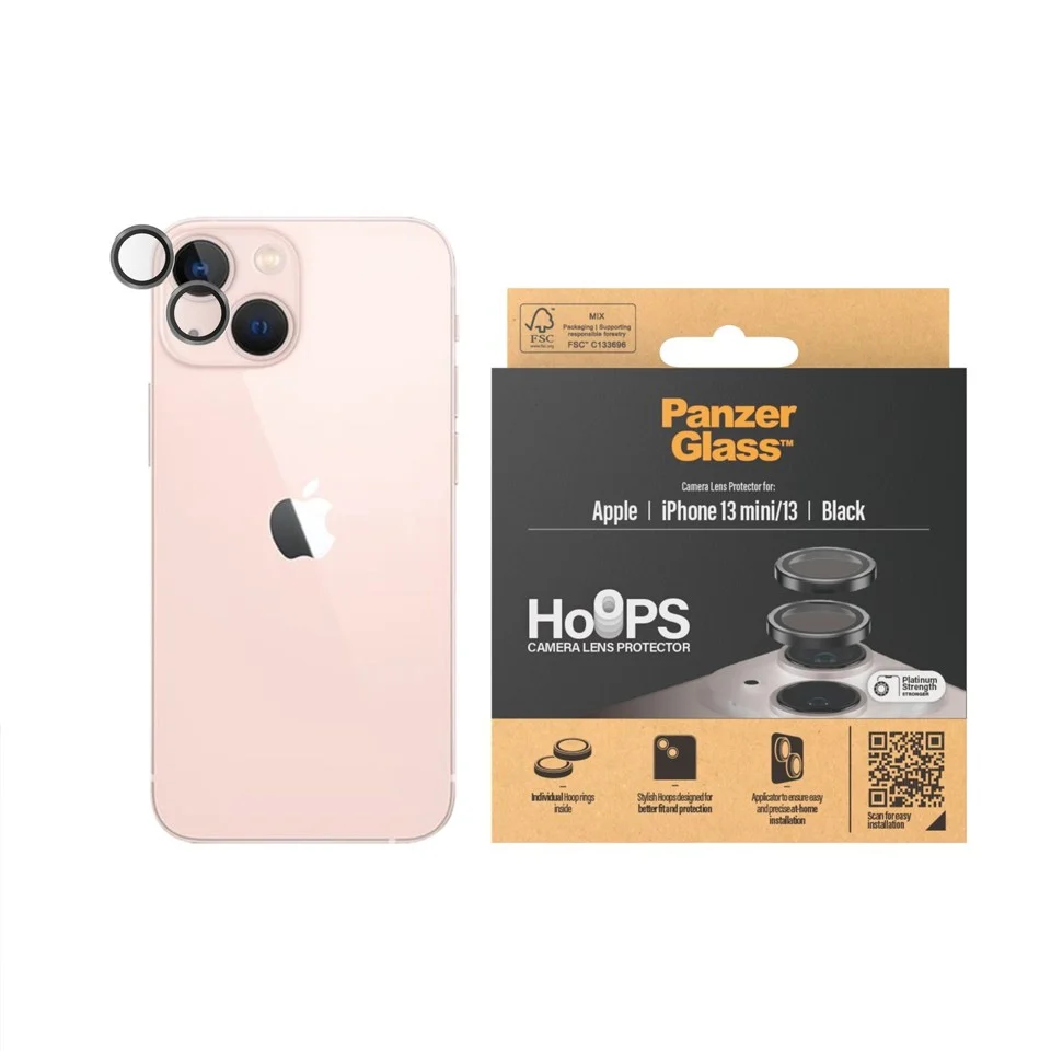 PanzerGlass - HOOPS Kameralinsebeskytter iPhone 13 Mini - 13 - Sort