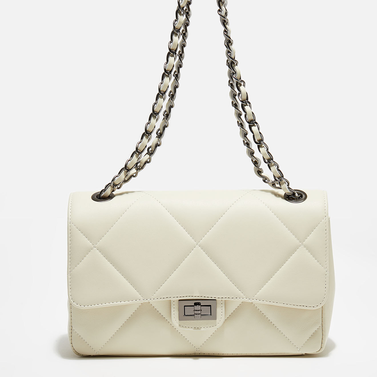Christian Laurier Sac porté épaule en Cuir Lena blanc cassé - 29x18x8.5 cm