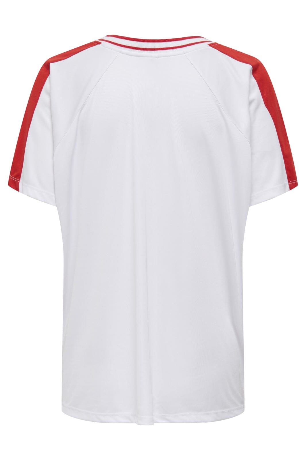 Only Onlbella S/S Sport V-Neck Top 4822429 bright white move in red print