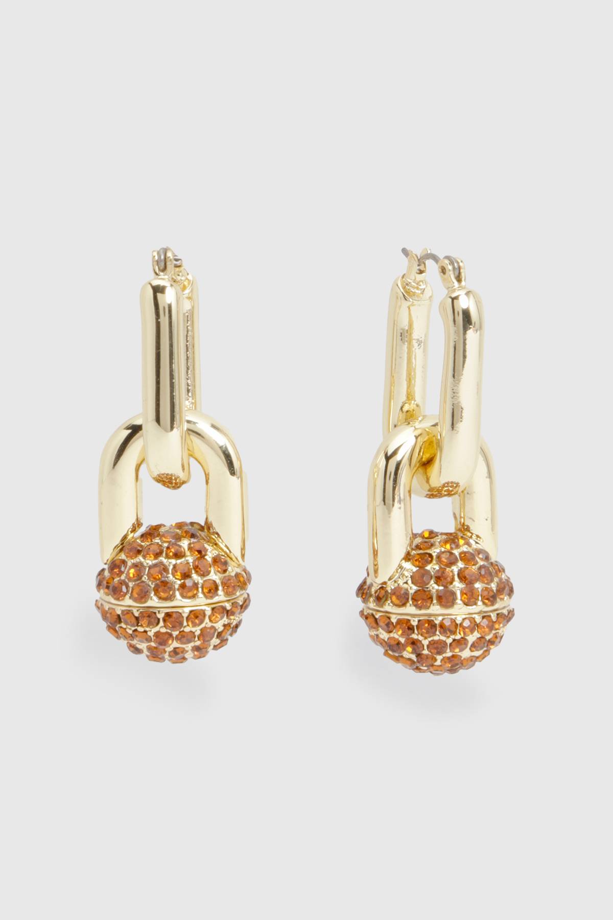 KarenMillen Boucles d'Oreilles Pendantes à Maillons avec Détails Diamantés