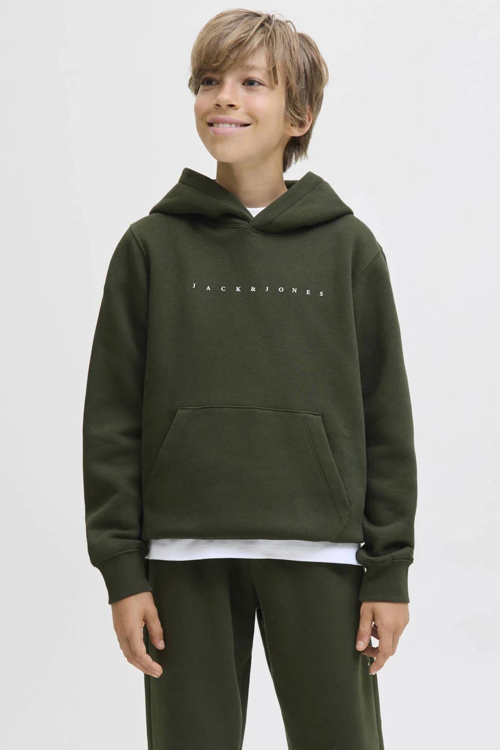 JACK & JONES JUNIOR hoodie donkergroen