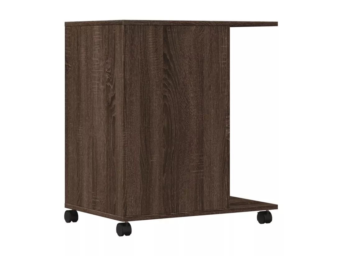 Support d'imprimante avec roulettes chêne marron 60x40x68,5 cm