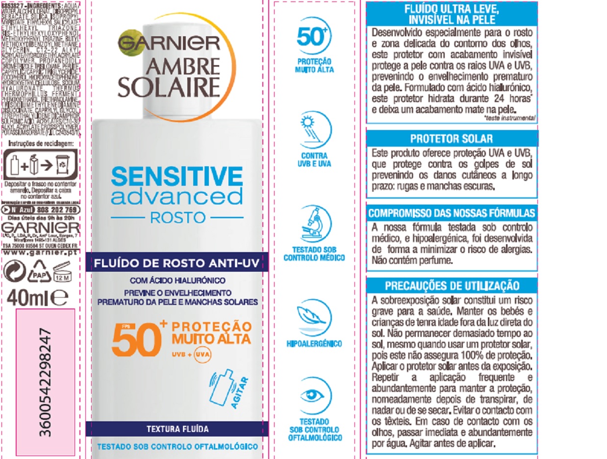 CREME AMBRE SOLAIRE ROSTO SENSITIVE ADVANCE IP50  40ML