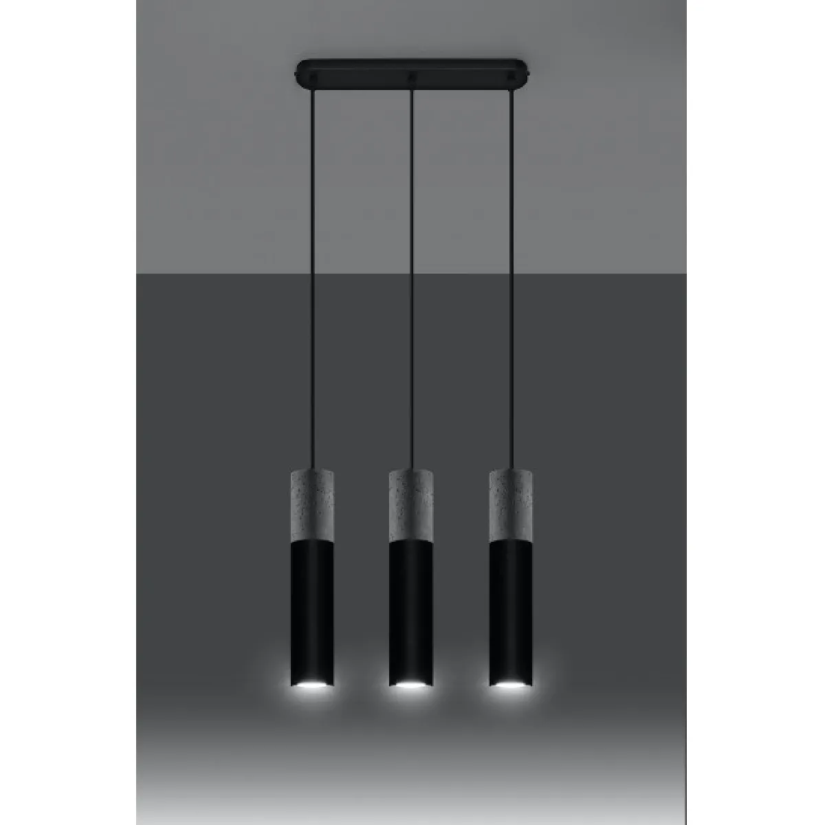 Luminaire Center Suspension Borgio - Gris noir
