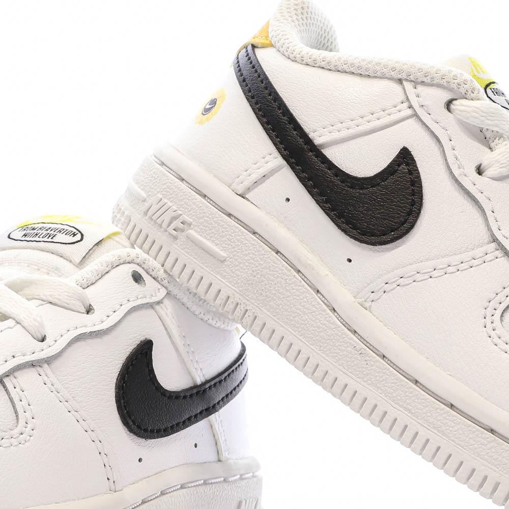 Nike Baskets Blanche/Jaune Fille Nike Force 1 Lv8