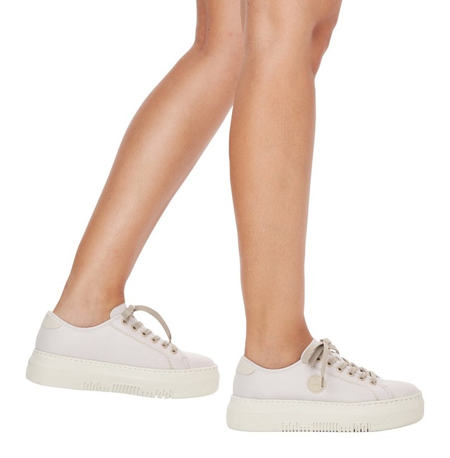 Rieker Plateausneaker  aus Canvas, Freizeitschuh, Halbschuh, Schnürschuh