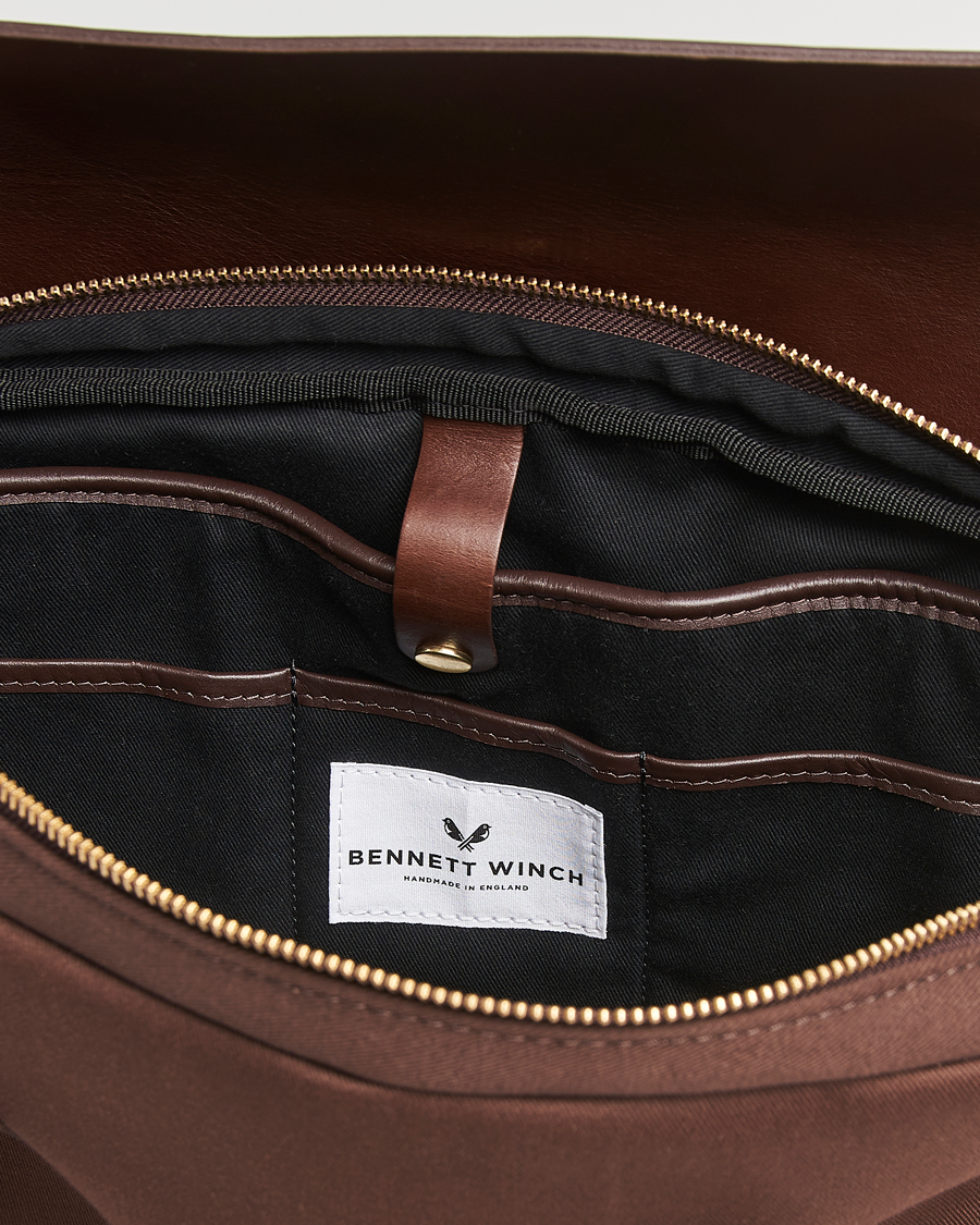 Bennett Winch Canvas Briefcase Chocolate