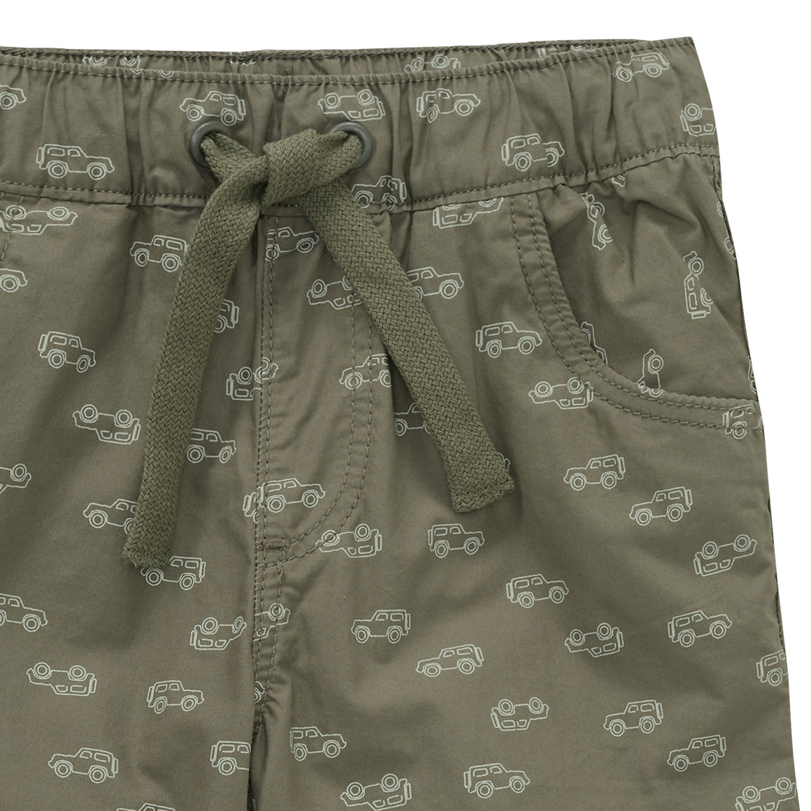 Topolino Jungen Shorts mit Fahrzeug-Prints dunkelgrün