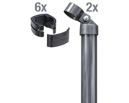 ALBERTS Fix-Clip Pro® hoekpalenset voor gaashoogte 153 cm, voor inbetonneren, antraciet