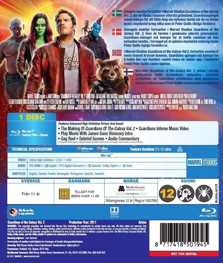 Guardians of the Galaxy, Vol. 2 (Blu-ray)