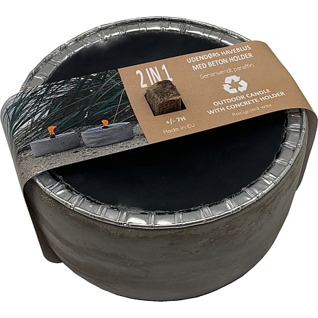 Haveblus i beton holder, Ø13 cm - sort og grå
