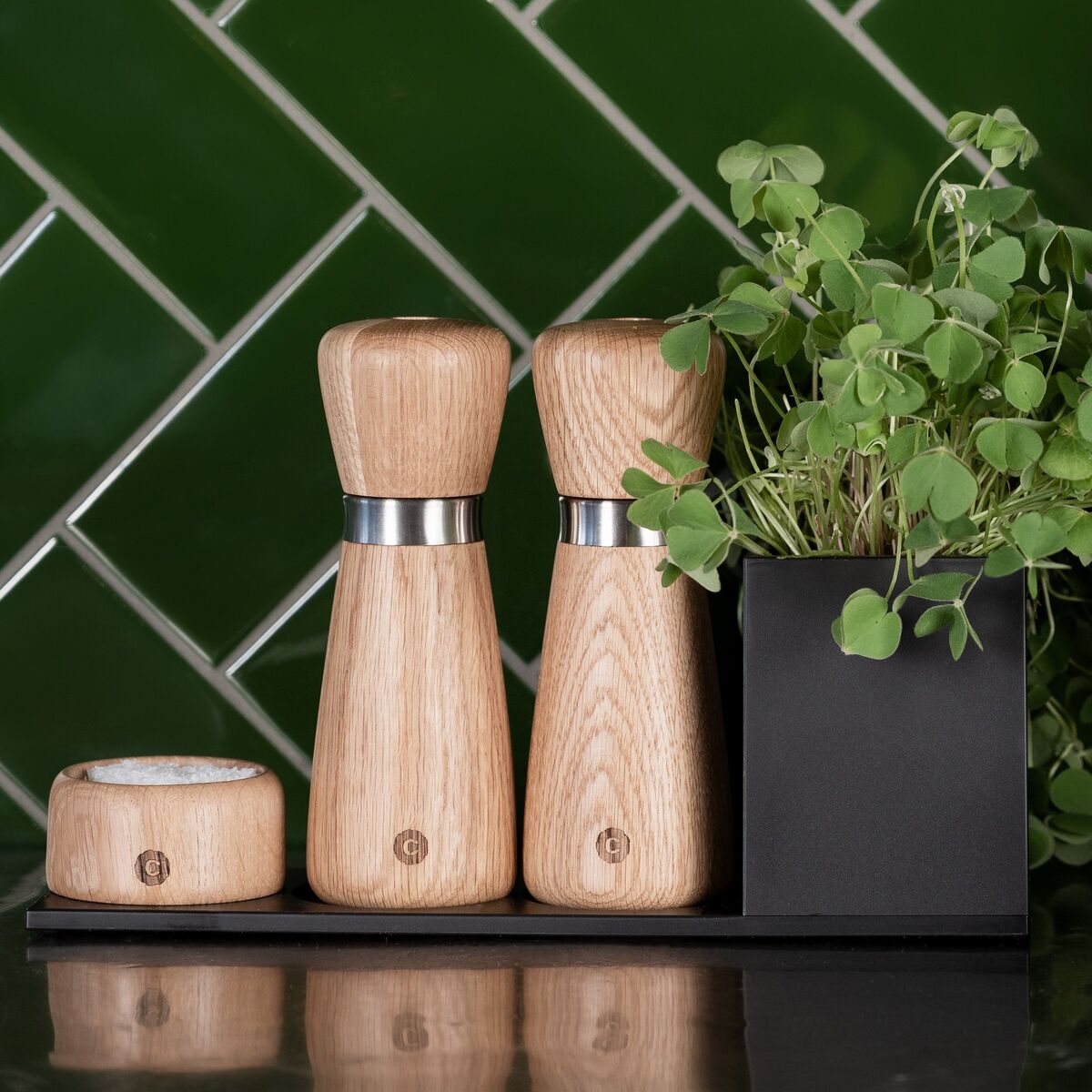 Kyoto salt- eller pepperkvern, 17 cm, eik